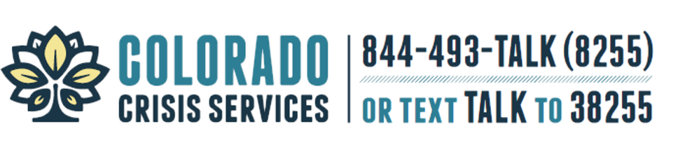 Logo of Colorado crisis services.